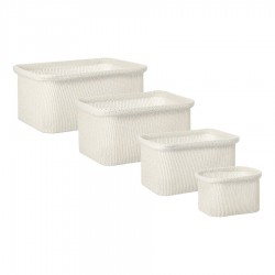 Набор из 4-х корзин для хранения sustainable collection, молочный