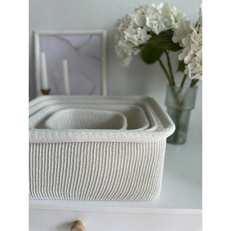 Набор из 4-х корзин для хранения sustainable collection, молочный