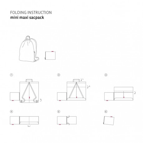 Рюкзак складной mini maxi sacpack glencheck red