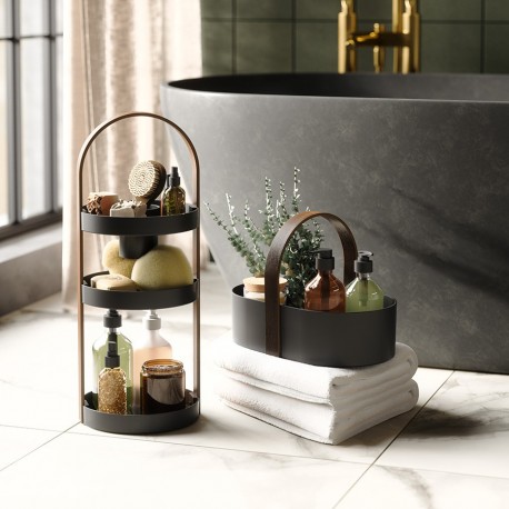 Органайзер для косметики bellwood, 20х50 см, черный/орех