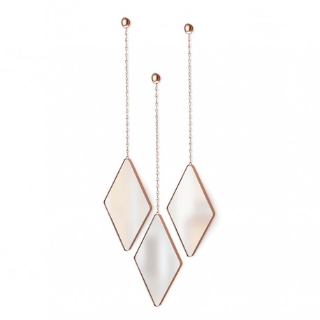 Набор зеркал dima, медь, 3 шт.