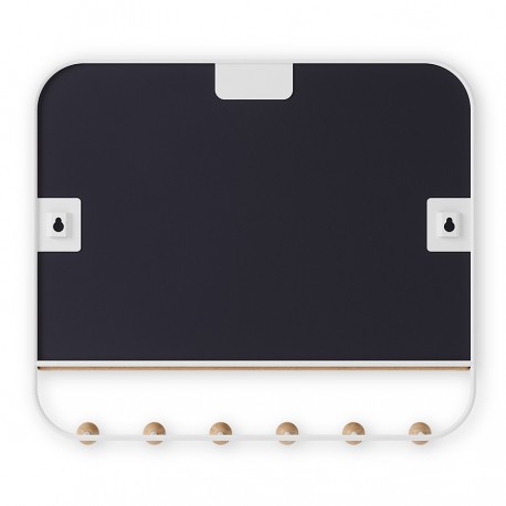 Зеркало с крючками для аксессуаров estique, 46х41 см, белое/натуральное дерево