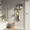 Зеркало с крючками для аксессуаров estique, 46х41 см, белое/натуральное дерево