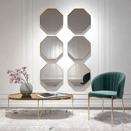 Зеркало настенное raffin, 51х51 см, золотое