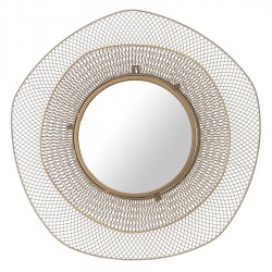 Зеркало настенное vinger, D79 см, бежевое/золотое