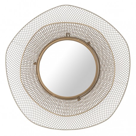 Зеркало настенное vinger, D79 см, бежевое/золотое