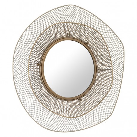 Зеркало настенное vinger, D79 см, бежевое/золотое