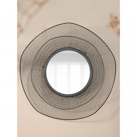 Зеркало настенное vinger, D79 см, черное