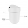 Корзина для мусора с крышкой touch, 6 л, белая