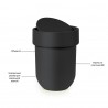 Корзина для мусора с крышкой touch, 6 л, черная