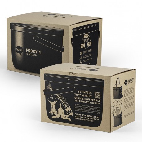 Контейнер для пищевых отходов foody, 7 л, серый
