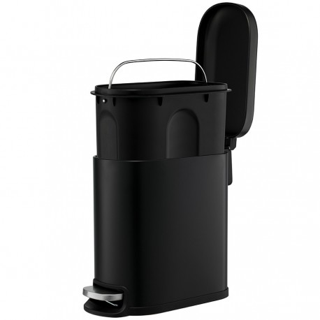 Ведро мусорное с педалью, графит, 5 л