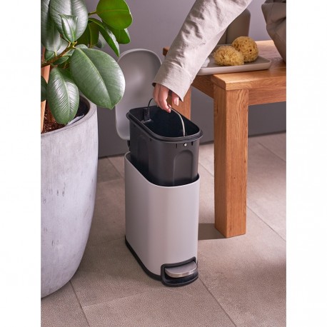 Ведро мусорное с педалью, светло-серое, 5 л