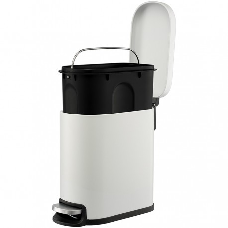 Ведро мусорное с педалью, светло-серое, 5 л