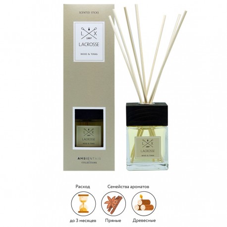 Диффузор ароматический lacrosse, wood&tonka, 100 мл