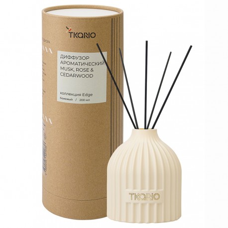 Диффузор ароматический musk, rose & cedarwood из коллекции edge, 200 мл, бежевый