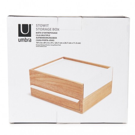 Шкатулка stowit, белая/натуральное дерево