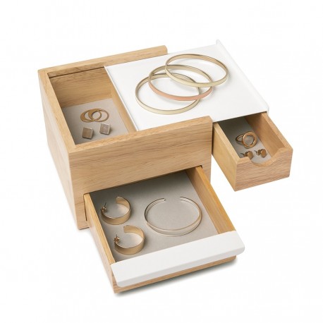 Шкатулка stowit mini, белая/дерево