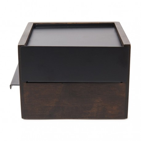 Шкатулка stowit mini, черная/орех