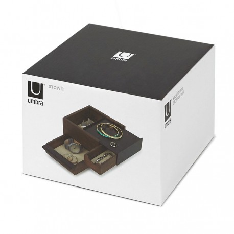 Шкатулка stowit mini, черная/орех