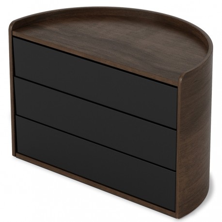 Шкатулка moona, черная/орех