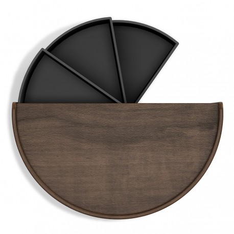 Шкатулка moona, черная/орех