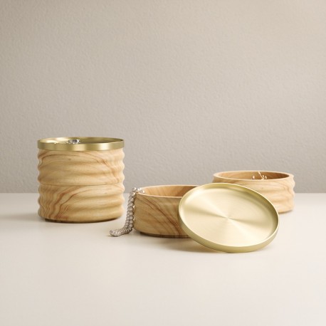 Шкатулка для украшений tesora, натуральное дерево/латунь