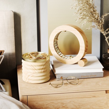 Шкатулка для украшений tesora, натуральное дерево/латунь