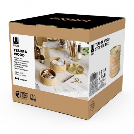 Шкатулка для украшений tesora, натуральное дерево/латунь
