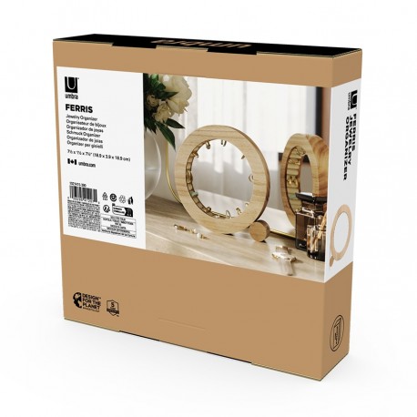 Органайзер для украшений ferris, D19 см, натуральное дерево