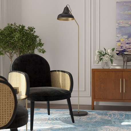 Торшер enkel sand, 165 см, золотистый/черный