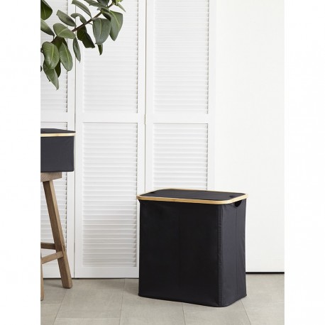 Корзина для белья с двумя отделениями neat twin, 53,5х33х53 см, черная