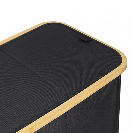 Корзина для белья с двумя отделениями neat twin, 53,5х33х53 см, черная