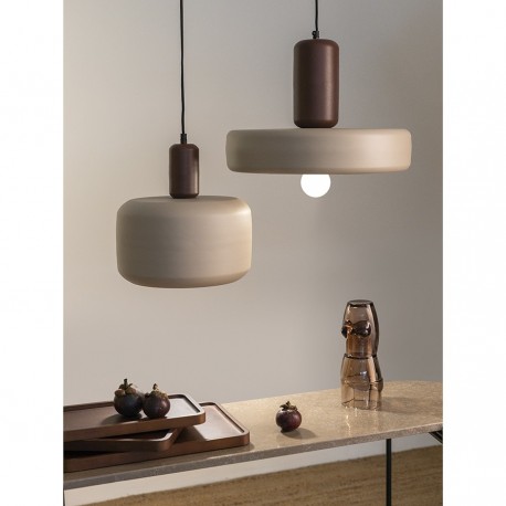 Светильник подвесной juko, D42х31 см, вишневый/бежевый