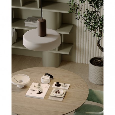 Светильник подвесной juko, D42х31 см, вишневый/бежевый