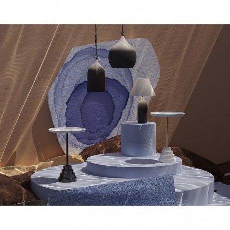 Светильник подвесной sustainable collection, D22х39 см, черный/белый