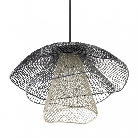 Светильник подвесной vinger, D48х30 см, черный/серый/белый