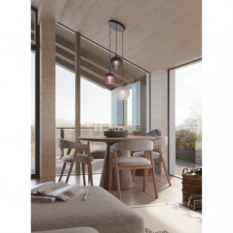 Светильник подвесной каскадный aurora, D50 см, сливовый/серый/прозрачный