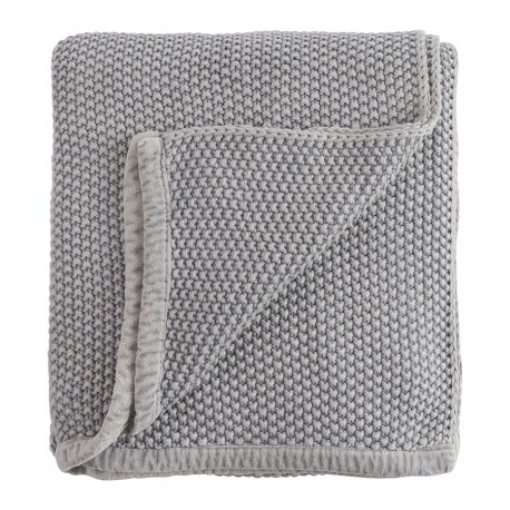 Плед из стираного хлопка серого цвета из коллекции essential, 130х180 см