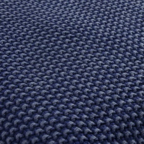 Плед из стираного хлопка темно-синего цвета из коллекции essential, 130х180 см