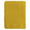 Плед из хлопка жемчужной вязки горчичного цвета из коллекции essential, 130х180 см