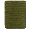 Плед из хлопка жемчужной вязки оливкового цвета из коллекции essential, 130х180 см