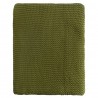 Плед из хлопка жемчужной вязки оливкового цвета из коллекции essential, 130х180 см