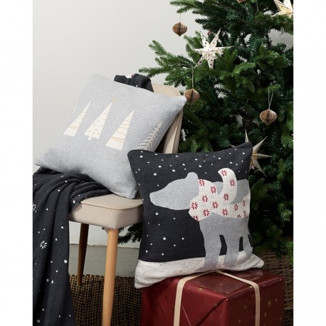 Подушка вязаная с новогодним рисунком polar bear из коллекции new year essential, 45х45 см