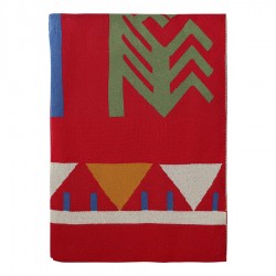 Плед из хлопка по мотивам чувашских орнаментов из коллекции cultural heritage, 130х180 см