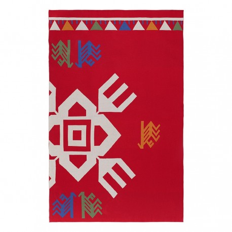 Плед из хлопка по мотивам чувашских орнаментов из коллекции cultural heritage, 130х180 см