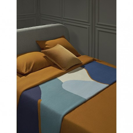 Плед из хлопка с авторским принтом синего цвета из коллекции freak fruit, 130х180 см