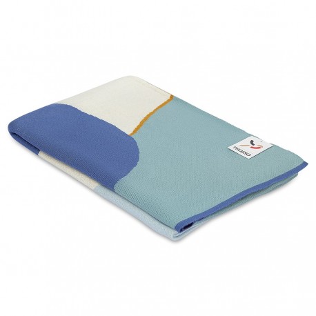 Плед из хлопка с авторским принтом синего цвета из коллекции freak fruit, 130х180 см