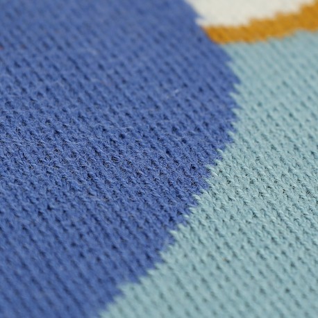 Плед из хлопка с авторским принтом синего цвета из коллекции freak fruit, 130х180 см