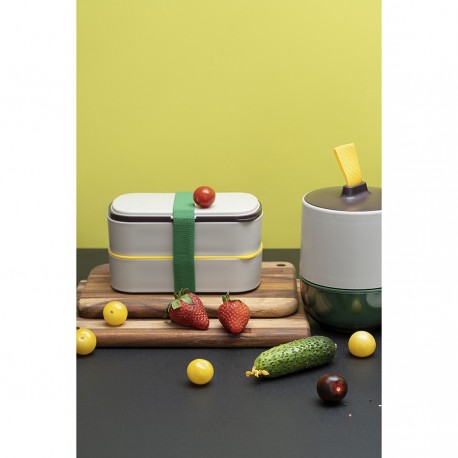Ланч-бокс с приборами food time, 1 л, серый